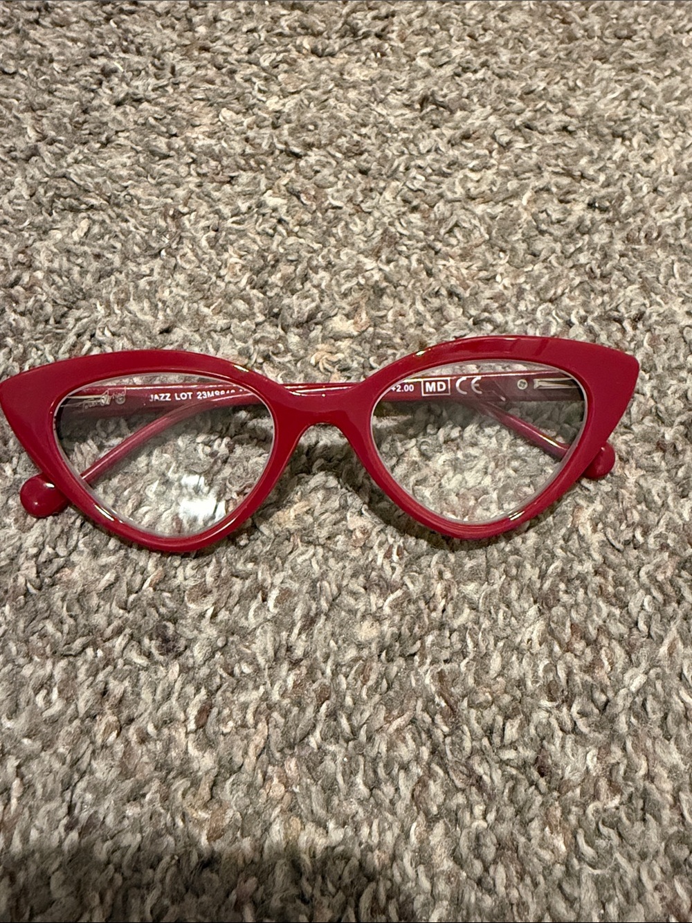 Red Cat-Eye +2.00 Reading Glasses | Made in Italy | Never Worn